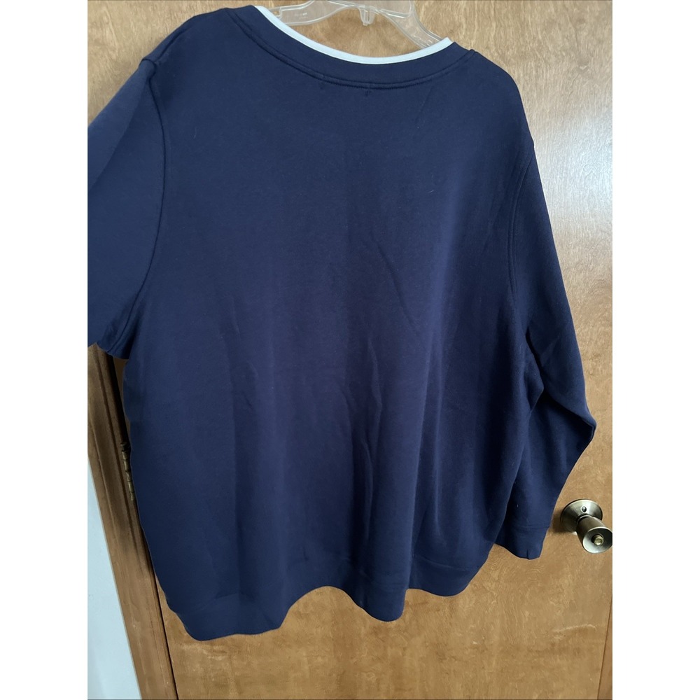 Liberty Lane Sweatshirt Plus XXXL Blue Embroidered Cottage‎ Core Granny Fall 3X - Picture 9 of 9